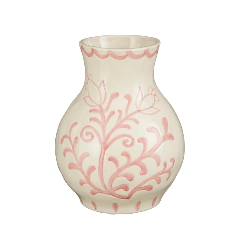Bolvaas roze bloemen