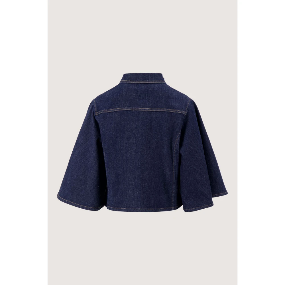 denim blouse with wide sleeve