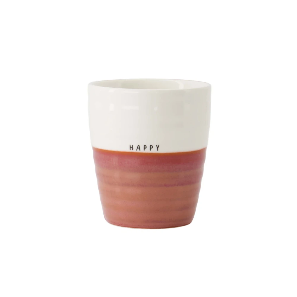 koffiemok happy wit/ burgundy