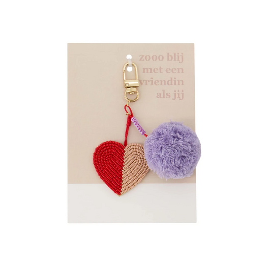ansichtkaart tashanger Pompon hart zo blij