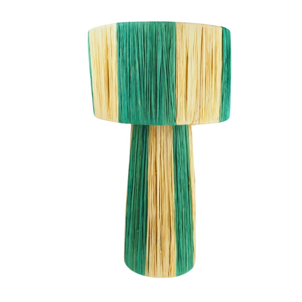 Marokkaanse raffia lamp naturel/groen L