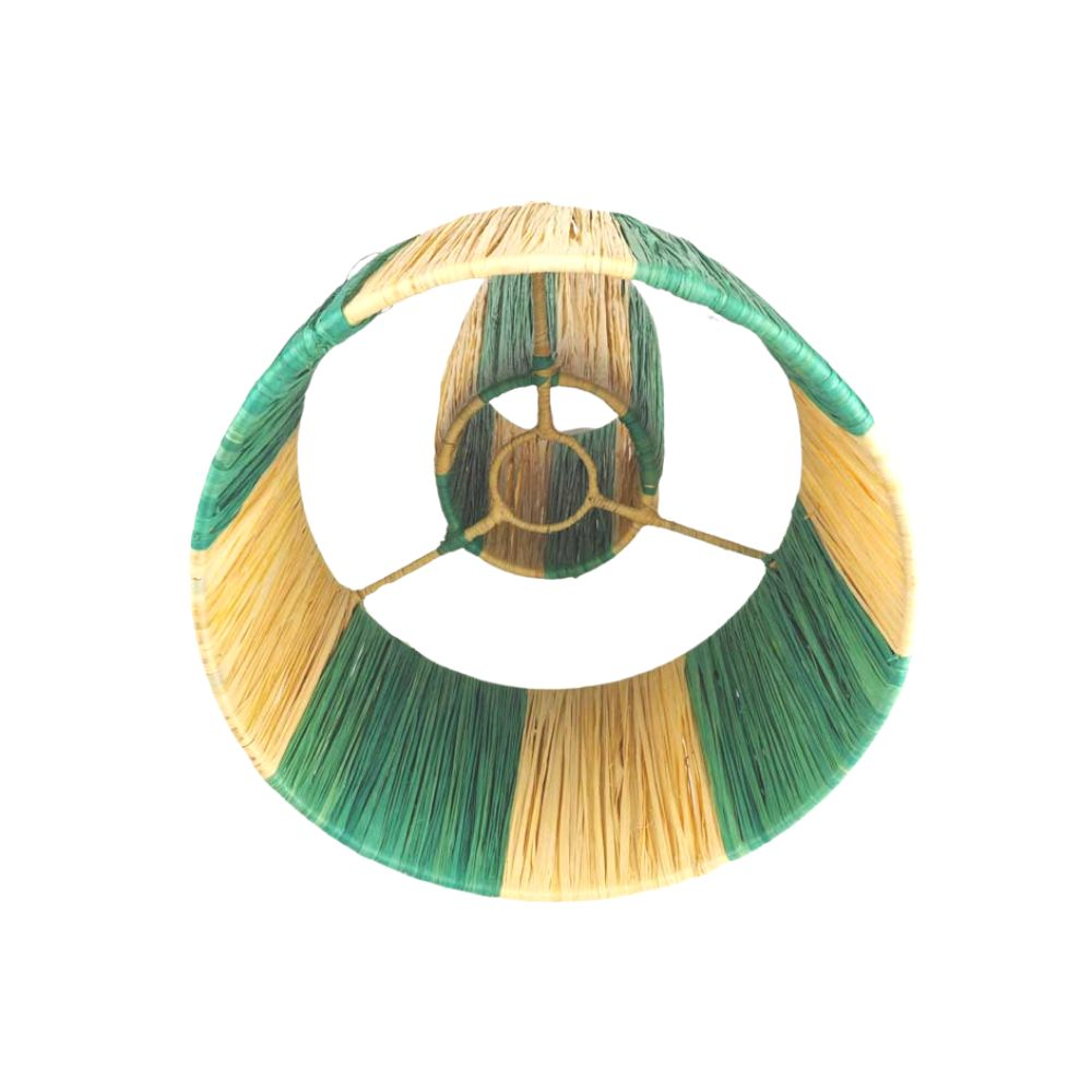 Marokkaanse raffia lamp naturel/groen L