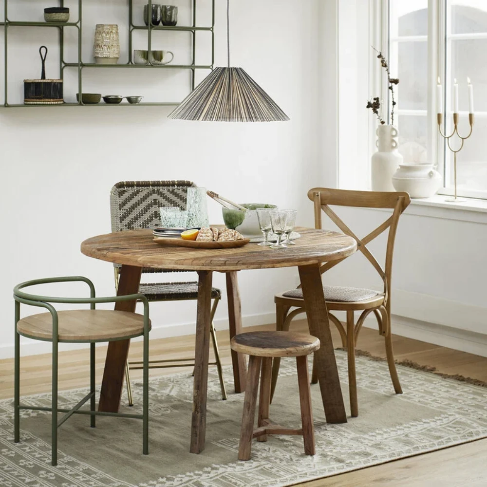 Houten ronde eettafel