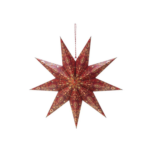 Kerstster papier overall print