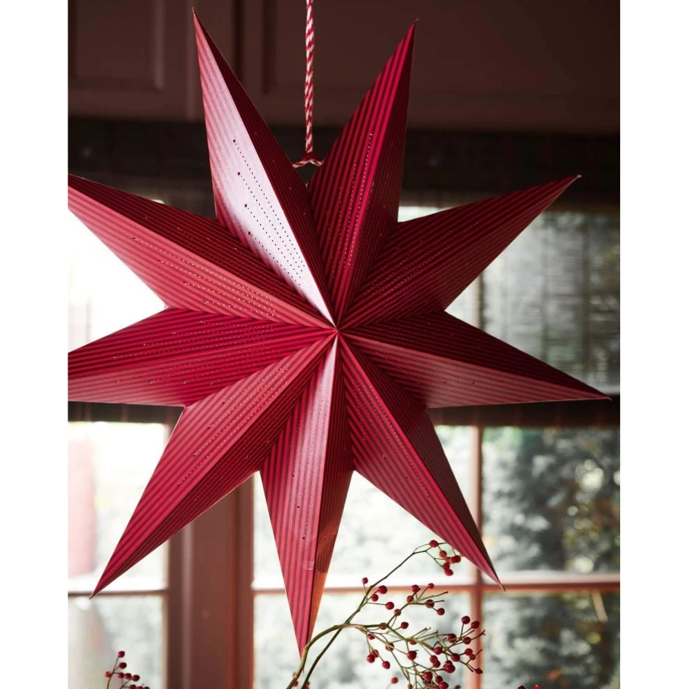 Kerstster papier strepen