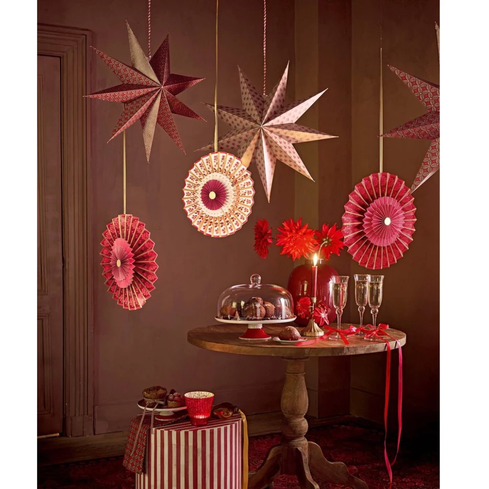 Kerstster papier strepen