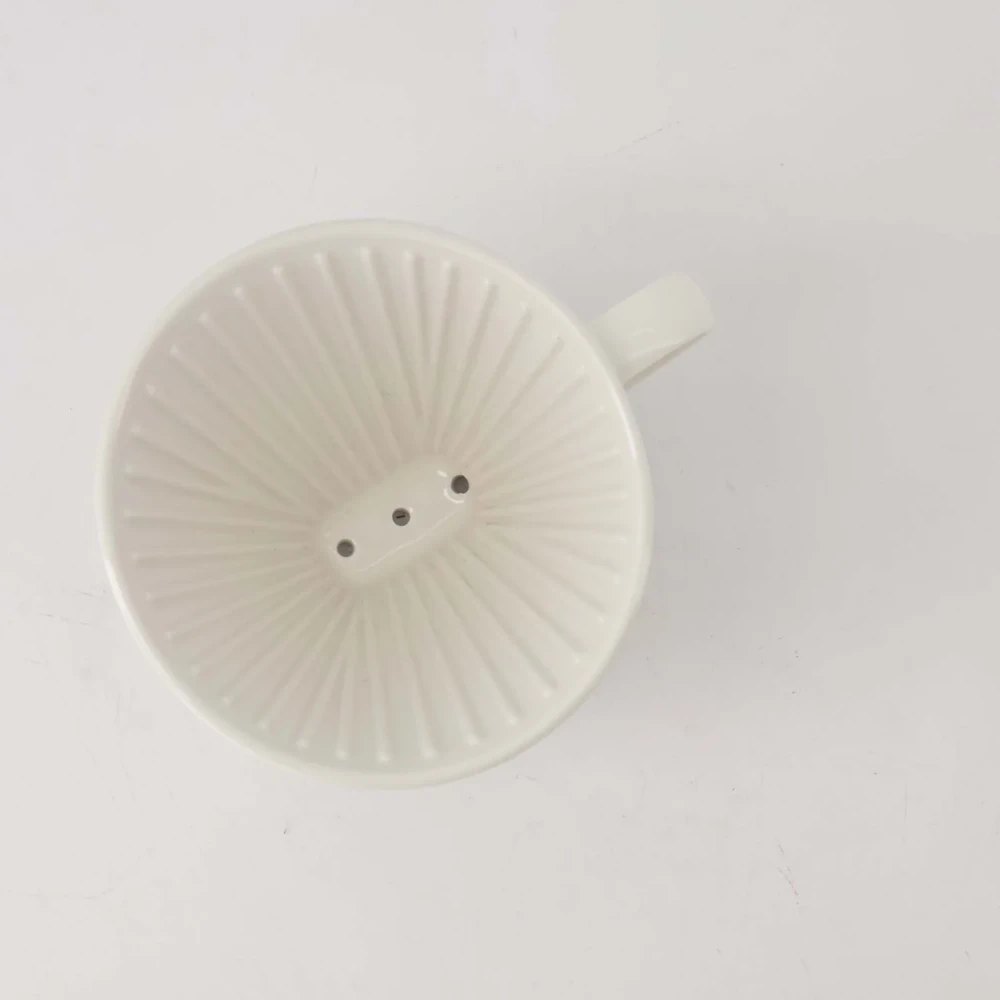 koffiefilterhouder keramiek hartje wit/goud