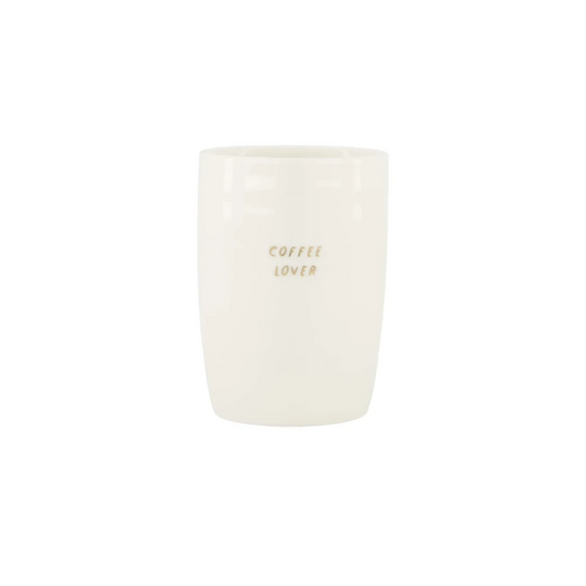 koffiemok coffee lover wit/goud