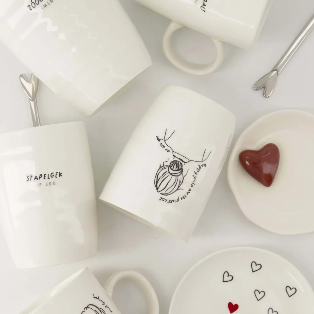 koffiemok daddy cool wit/zand/zwart