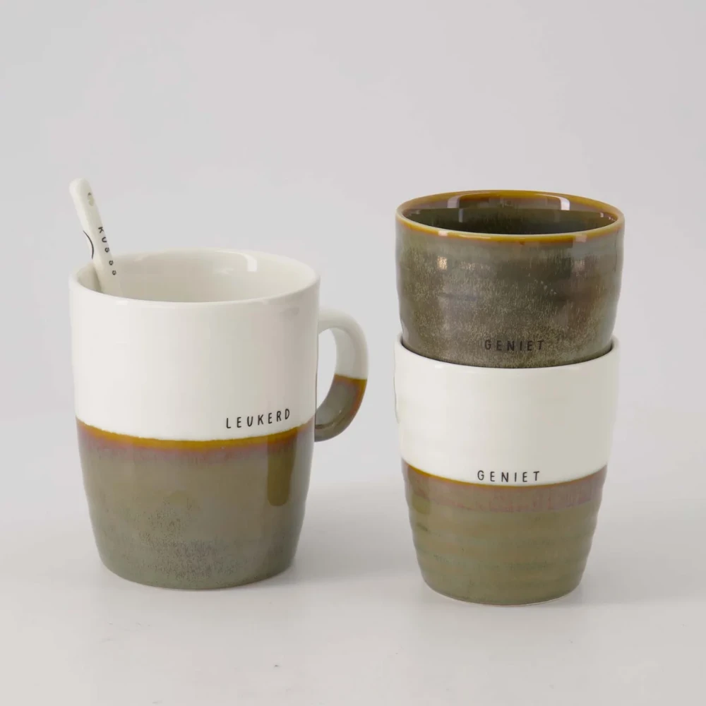 koffiemok geniet donkergroen