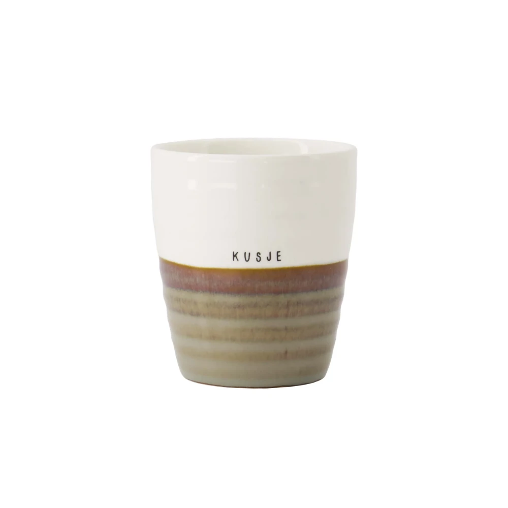 koffiemok kusje grijsblauw/wit