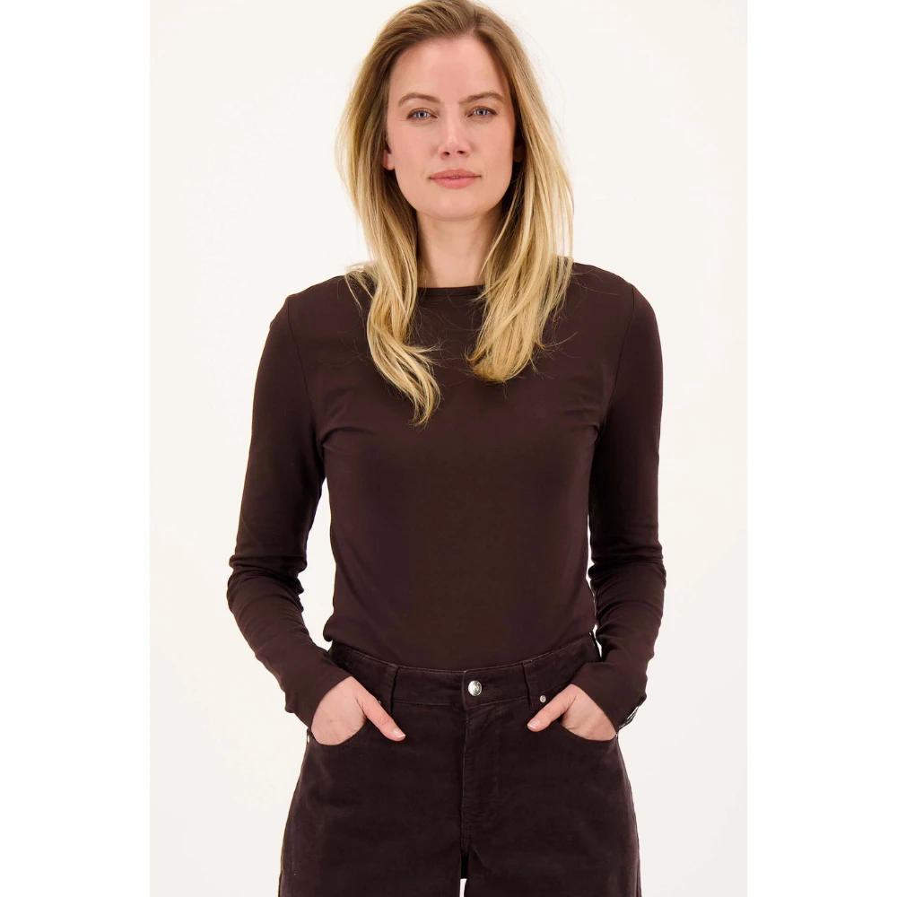 long sleeve boat neck top