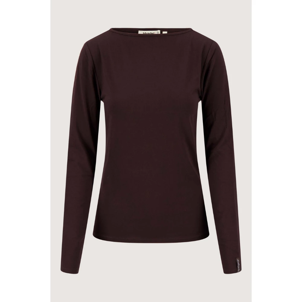 long sleeve boat neck top