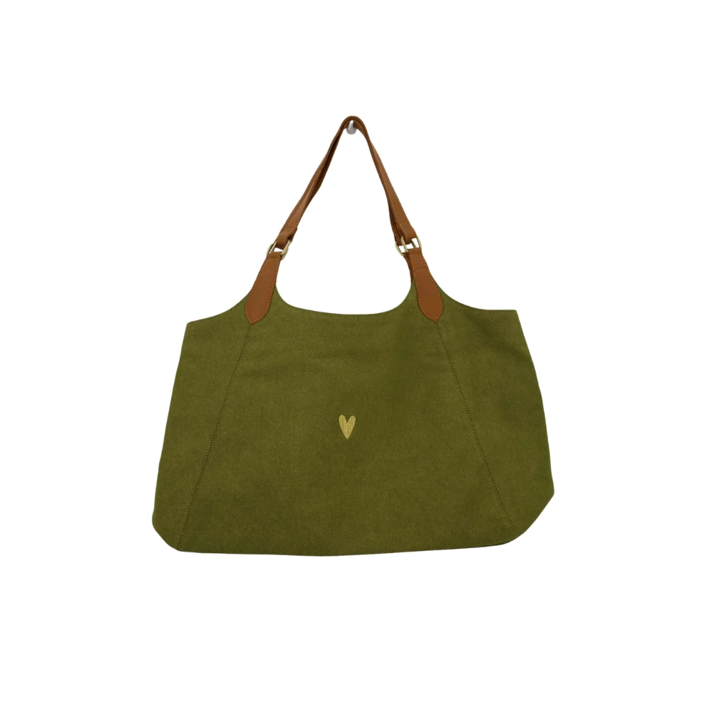 Love totebag met leren details