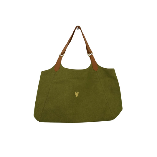 Love totebag met leren details