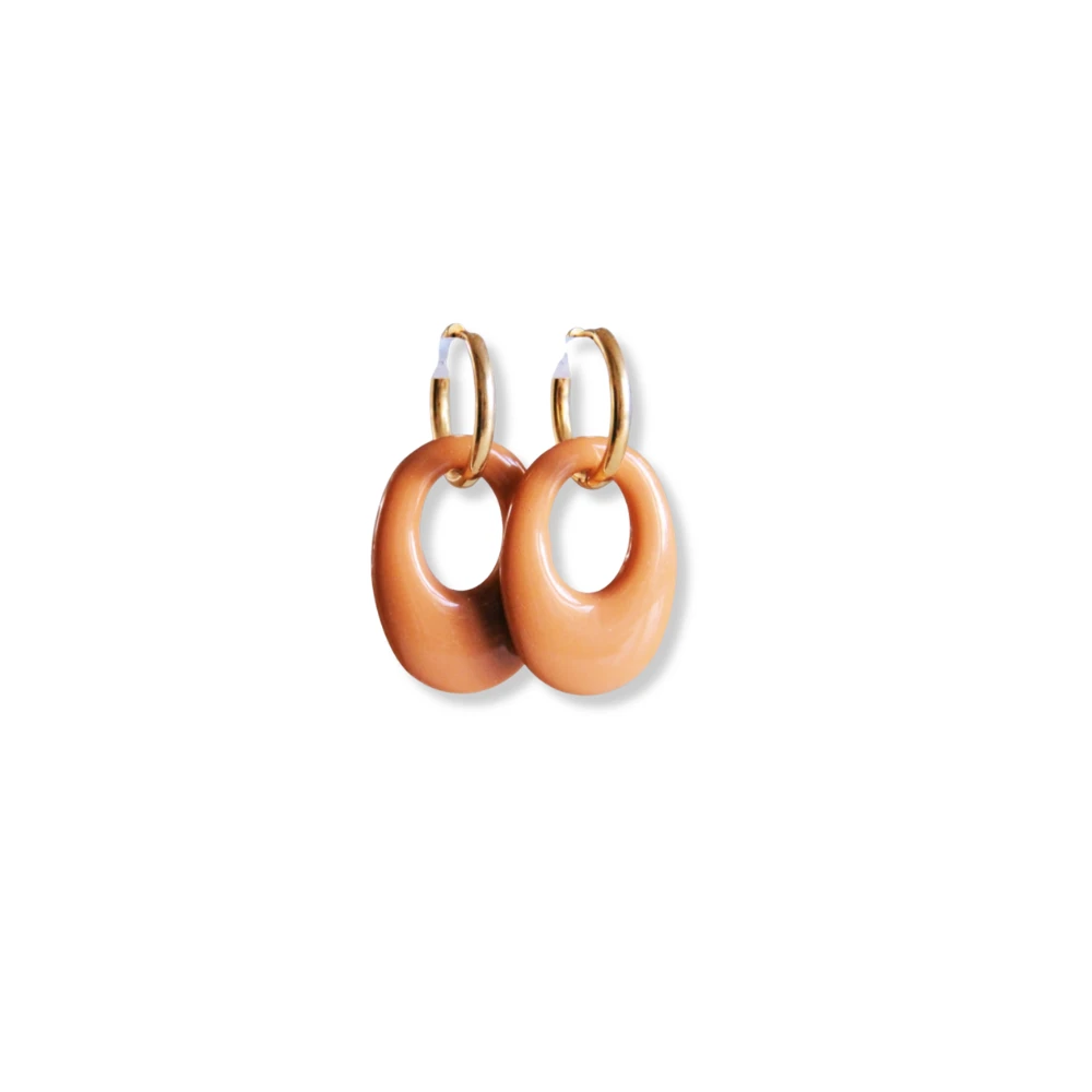 Oorbellen met resin druppel