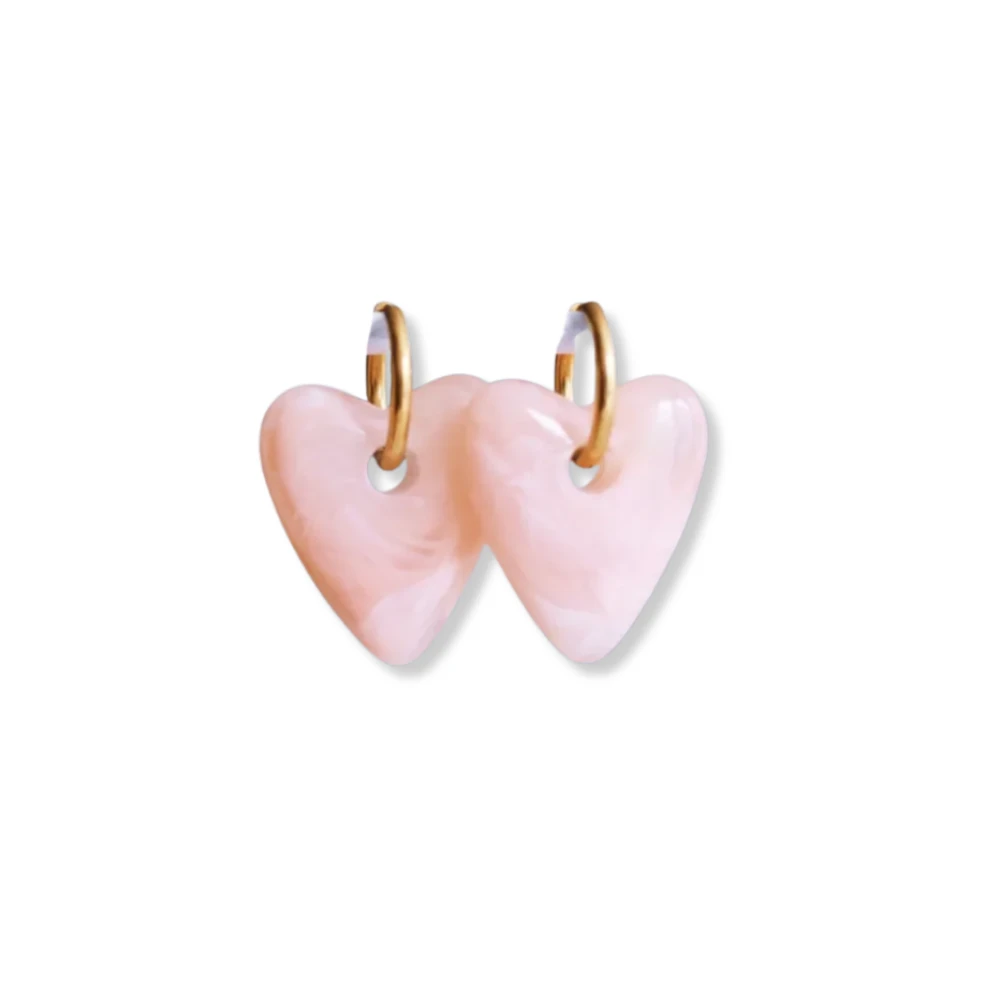 Oorbellen met resin hart