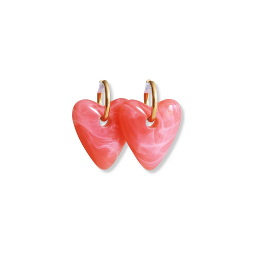 Oorbellen met resin hart