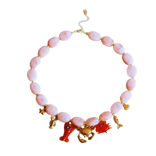 Ovale kralenketting met bedels Crabby's