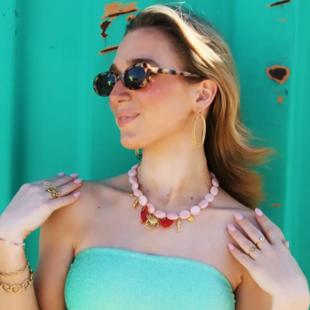 Ovale kralenketting met bedels Crabby's