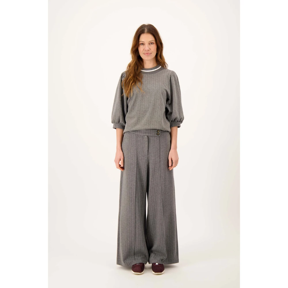 pinstripe round neck top