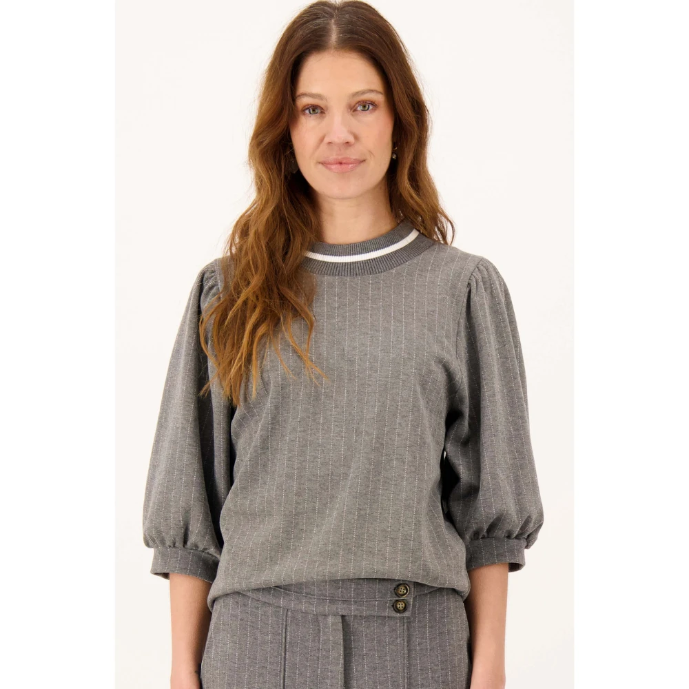 pinstripe round neck top