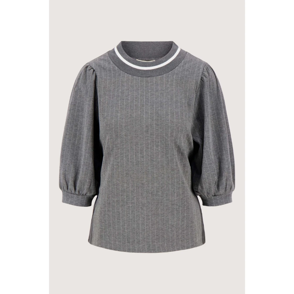 pinstripe round neck top