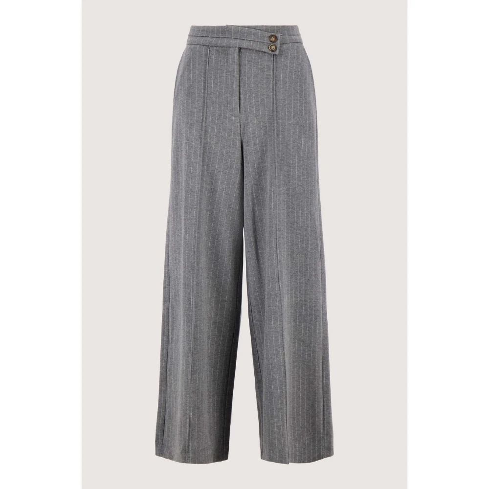 pinstripe wide-leg trousers with stretch