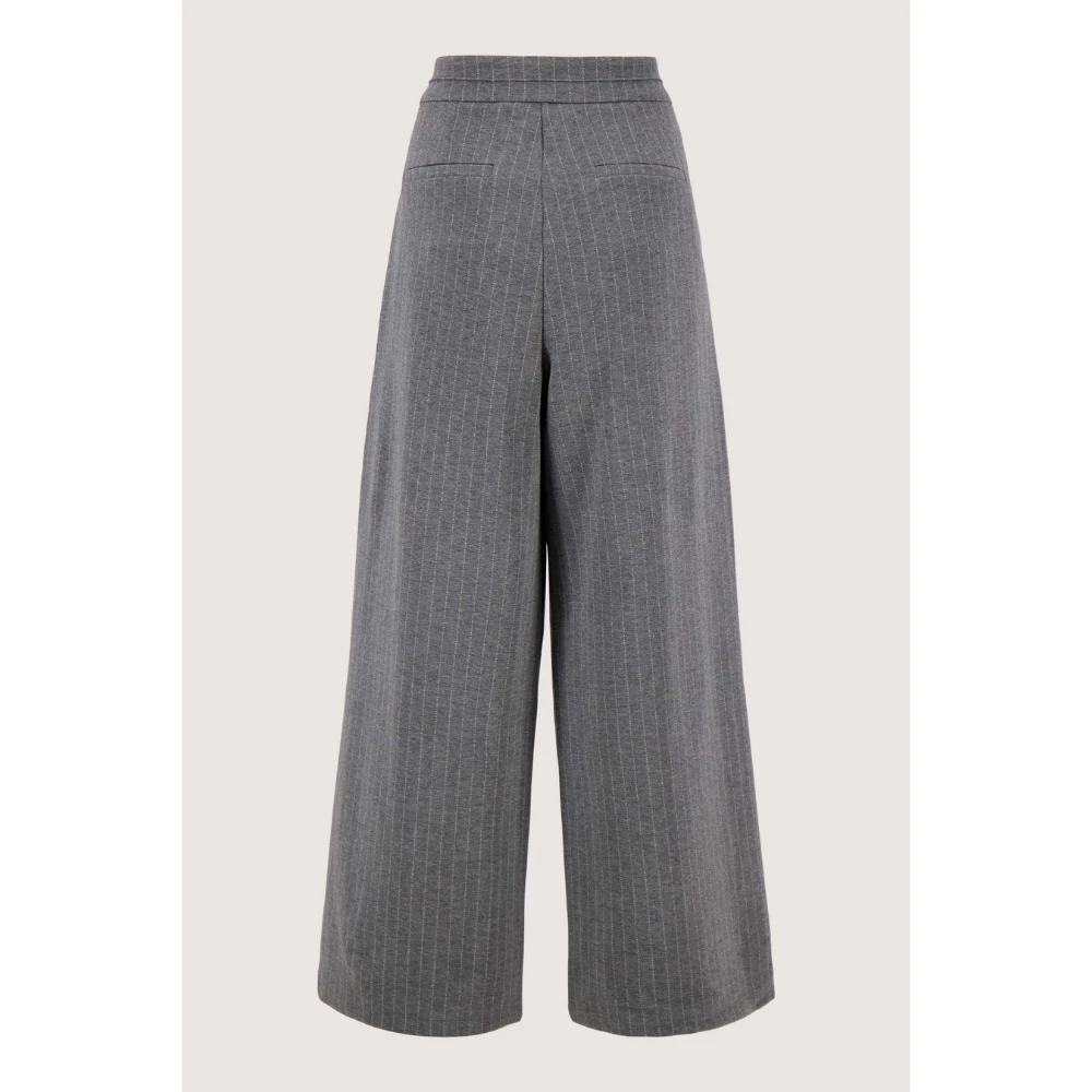 pinstripe wide-leg trousers with stretch