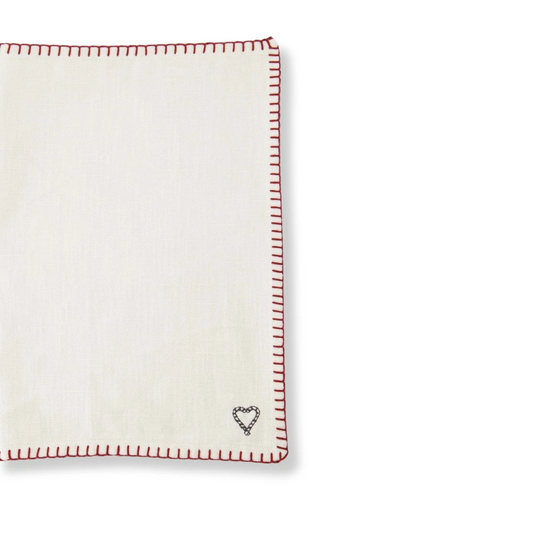 placemat met hart stiksel
