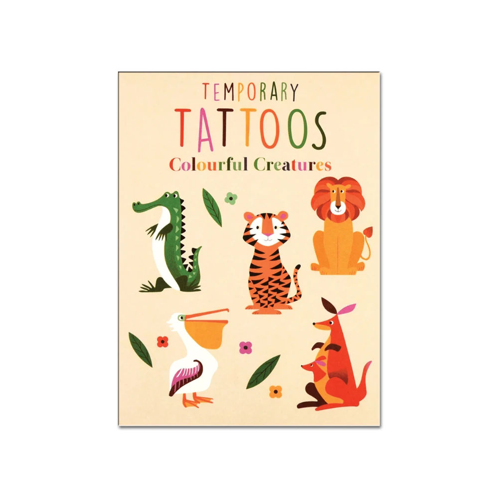 plak tattoos gekleurde dieren