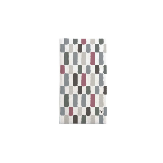 servetten rechthoek hartje print multicolor
