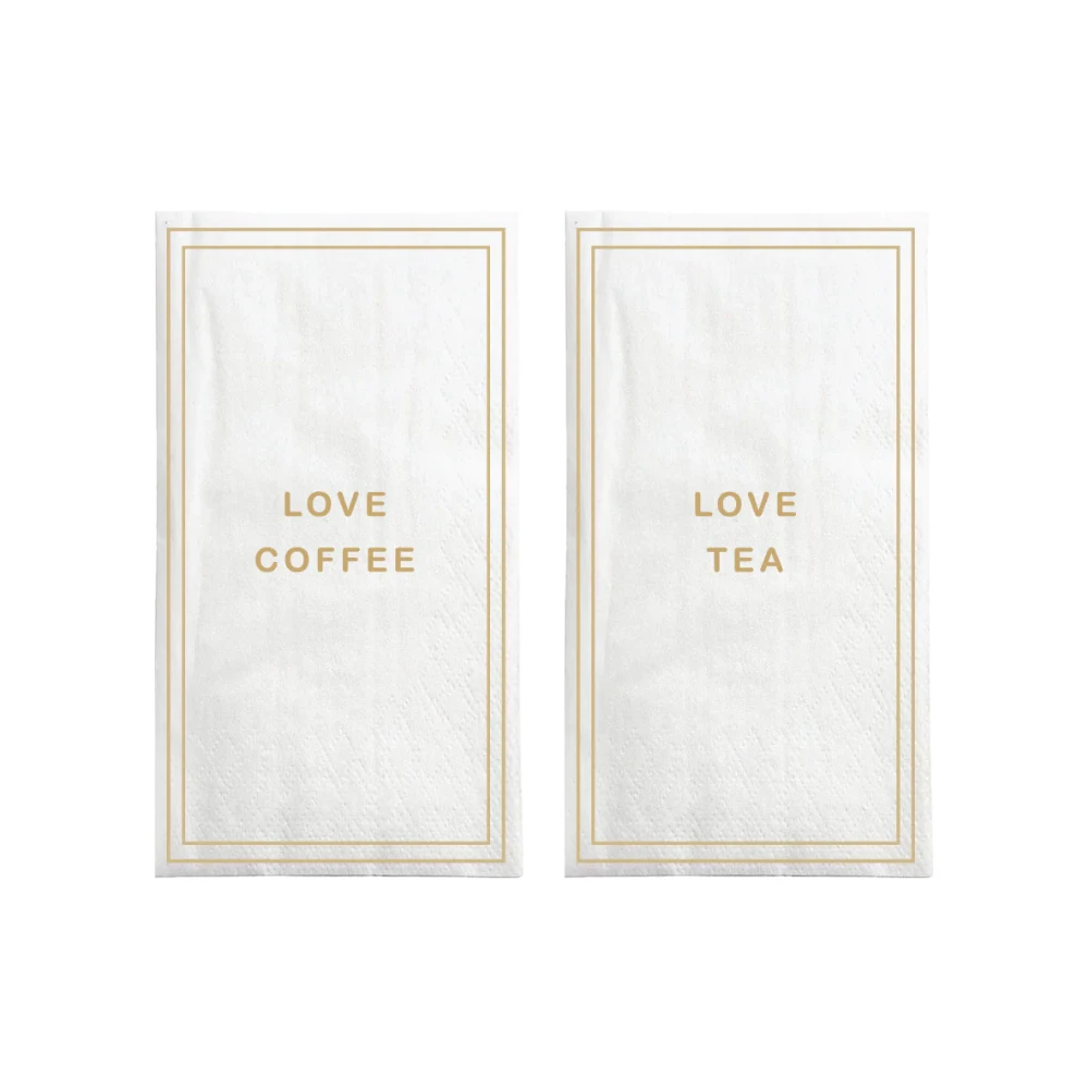 servetten rechthoek love coffee/tea