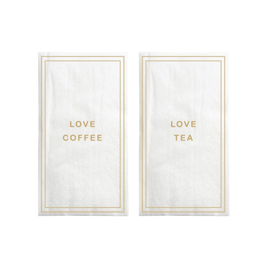 servetten rechthoek love coffee/tea