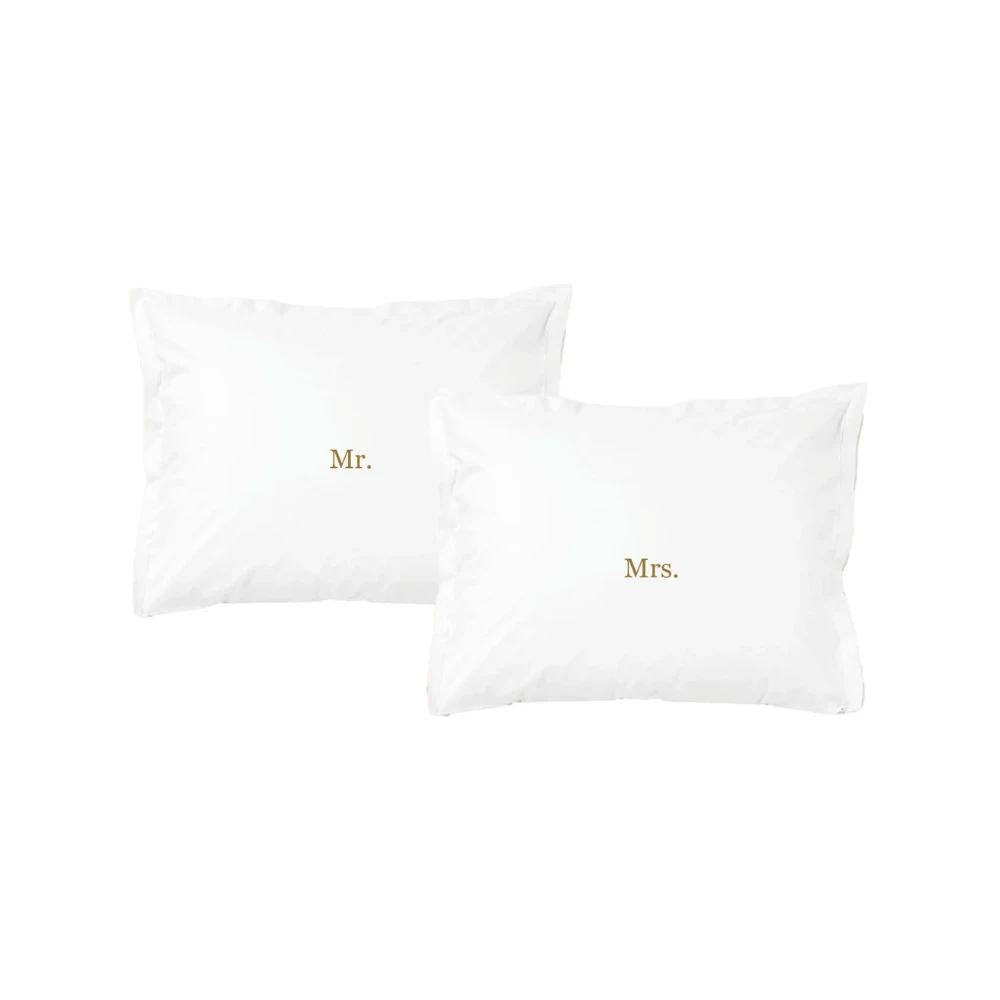 Set van 2 kussenslopen Mr & Mrs