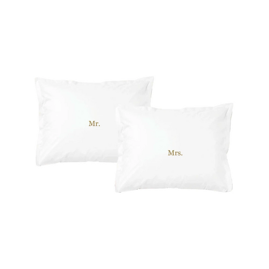 Set van 2 kussenslopen Mr & Mrs