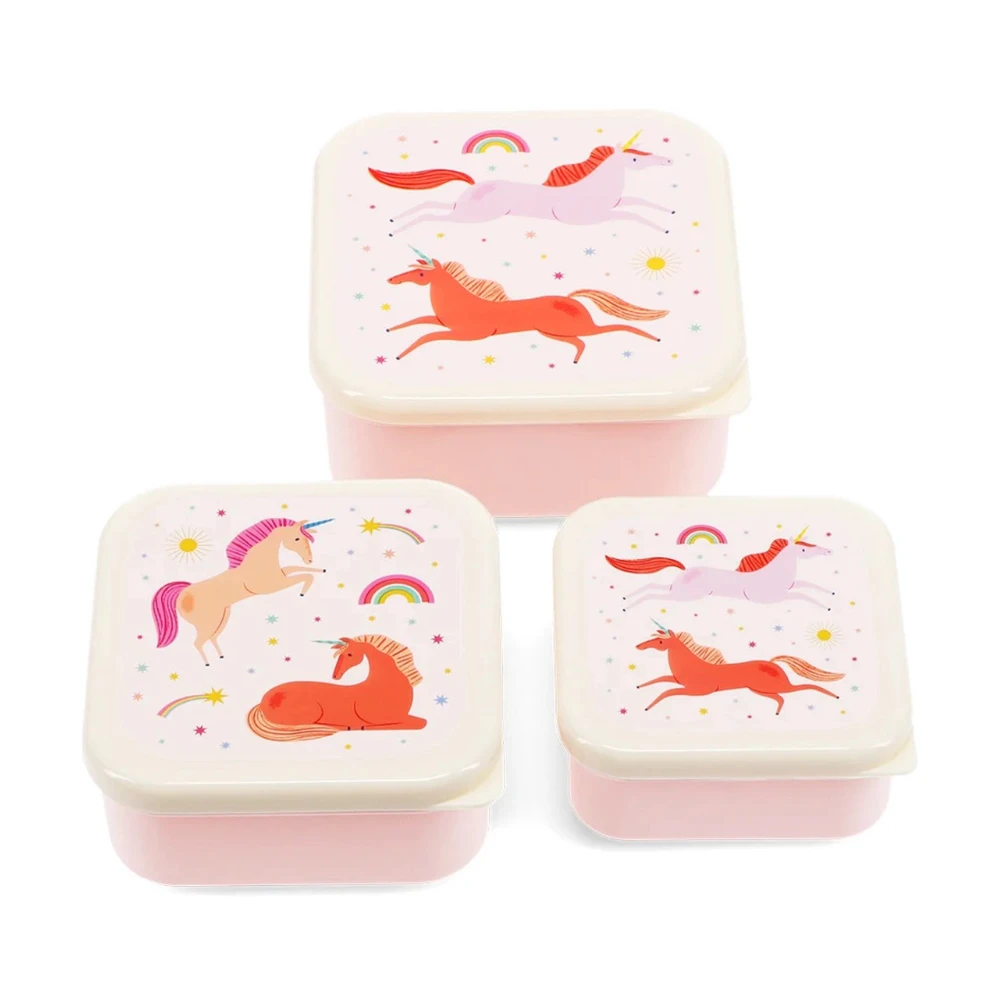 set van 3 snackdoosjes eenhoorn